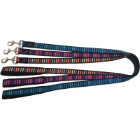 Hem And Boo Block Dog 3/4" X 48" Padded Lead Black/Pinks